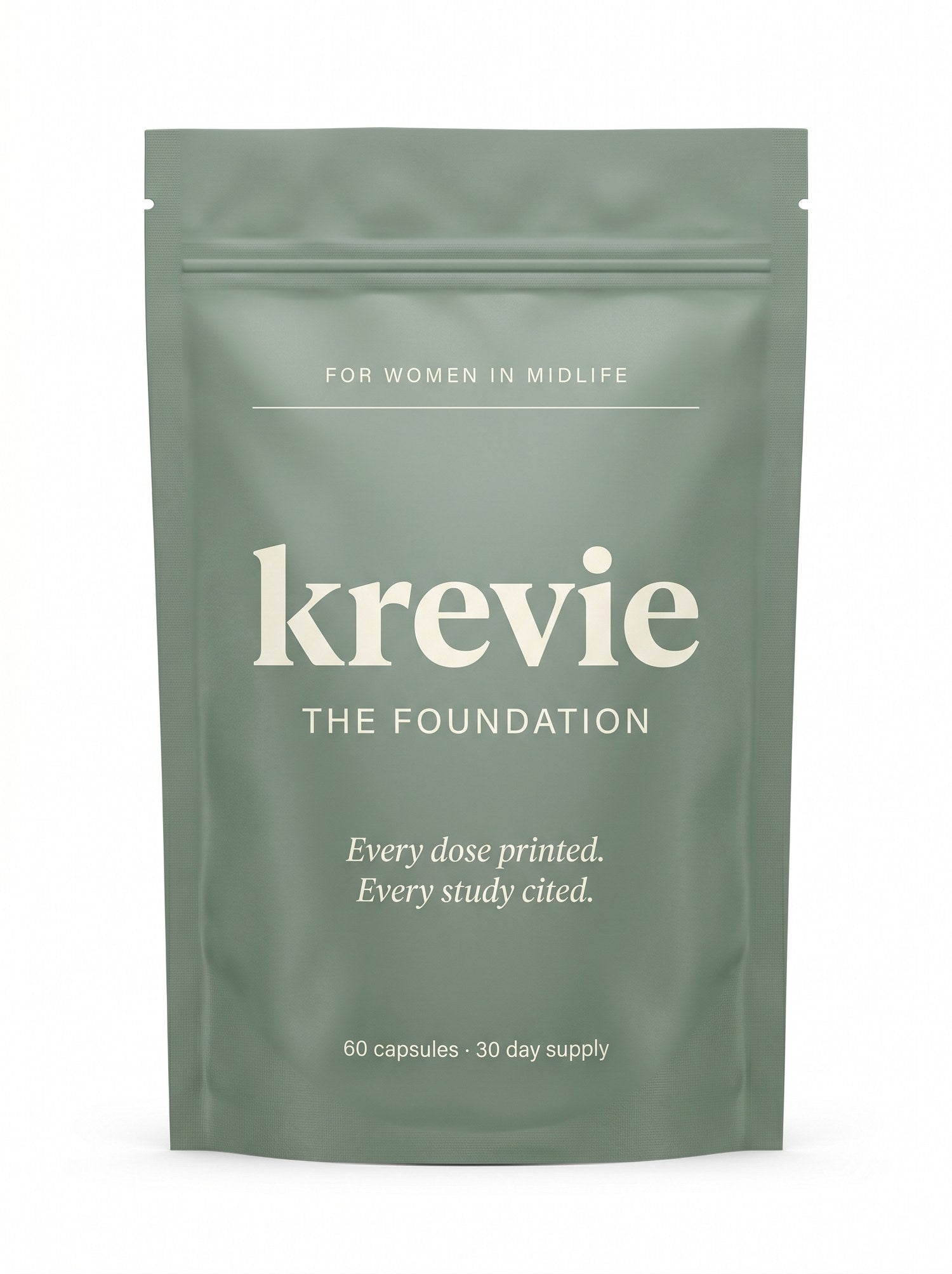 Krevie The Foundation pouch — daily refill format
